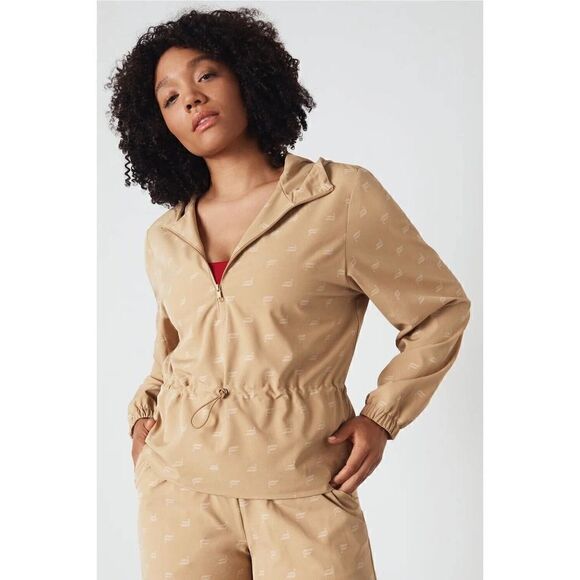 Fabletics Rosa Stretch Woven Long Sleeve Jacket Sandy Brown - Picture 1 of 5